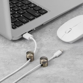 Yuanchu 3 Sets Swag Hook for Chandelier Ceiling Lights Cable, Anchors Desk Adhesive Phone Charger Holders for Cords Cord Management Clips Adjustable Wire Organizers Nightstand Office(Bronze)