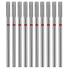Cuticle Nail Bit, ValueBargain 10 pcs Barrel Shape Professional Diamond Barrel Shaped Drill Bits for Electric Nail File Professional Manicure Pedicure and Foot Care