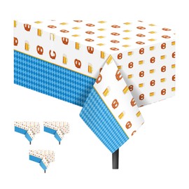 Adirasenotek 3 Pcs Oktoberfest Tablecloth Bavarian Tablecloth,Bavarian Party Supplies German Table Decorations, Oktoberfest Decorations for German Oktoberfest Themed Party Decorations,54x87In