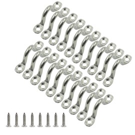 Hxchen 20Pcs M5 316 Stainless Steel Bimini Boat Top PAD Eye, Eye Straps, Tie Down, Kayak Deck Loops, Tie Down Anchor Point, footman's Loop for Kayak Canoe Rigging