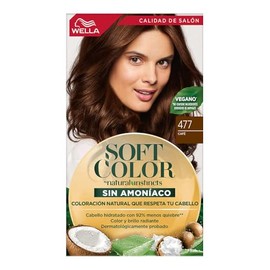 Soft Color Tinte Semi Permanente 477 Café | Crema, Fortificante, Agua, manteca de karité, aceite de coco, aloe vera, Cabello normal