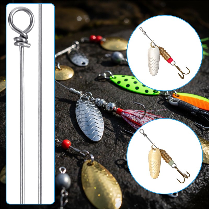 100PCS Fishing Wire Spinner, Stainless Steel Lure Making Supplies, Fish