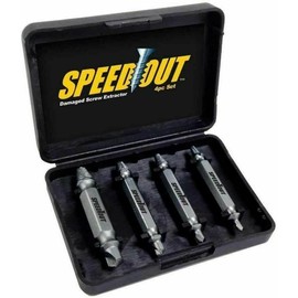 Speed Out Screw Extractor Drill Bits 4 PCS Tool Set Broken Damaged Bolt Remover
