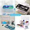 livinbox Clear Light Blue Plastic Multipurpose Portable Handled Organizer Storage