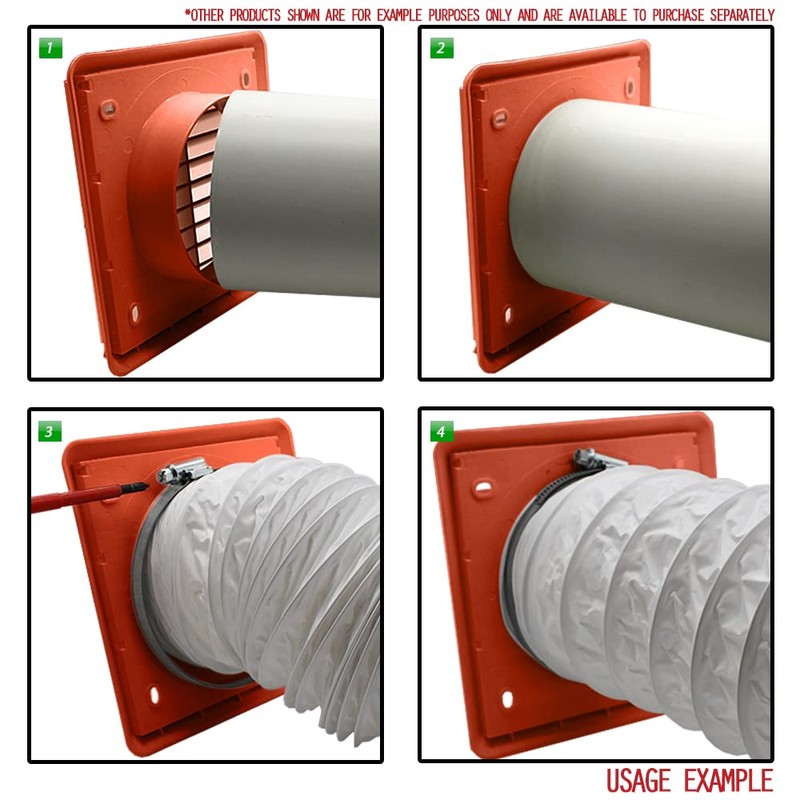 Kair Terracotta Louvred Grille 155mm External Dimension Wall Ducting Air