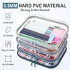 Hoolerry 4 Pcs Hard Clear Zipper Case Makeup Bags Plastic