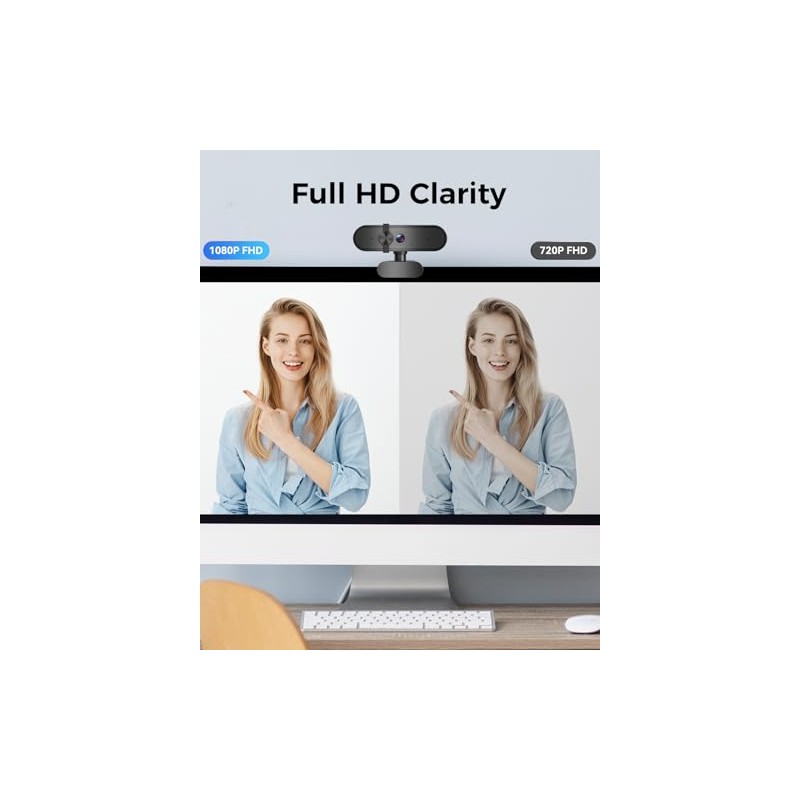 1080P Cámara web con micrófono, Full HD