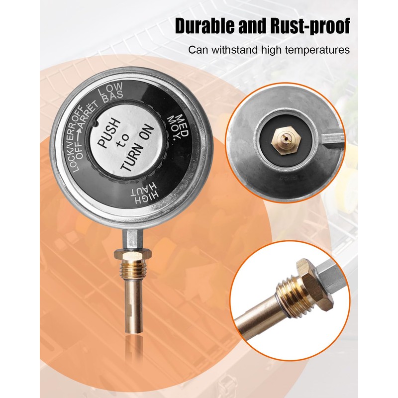 Gas Grill Control Valve with Knob Fit for Masterbuilt Smoke