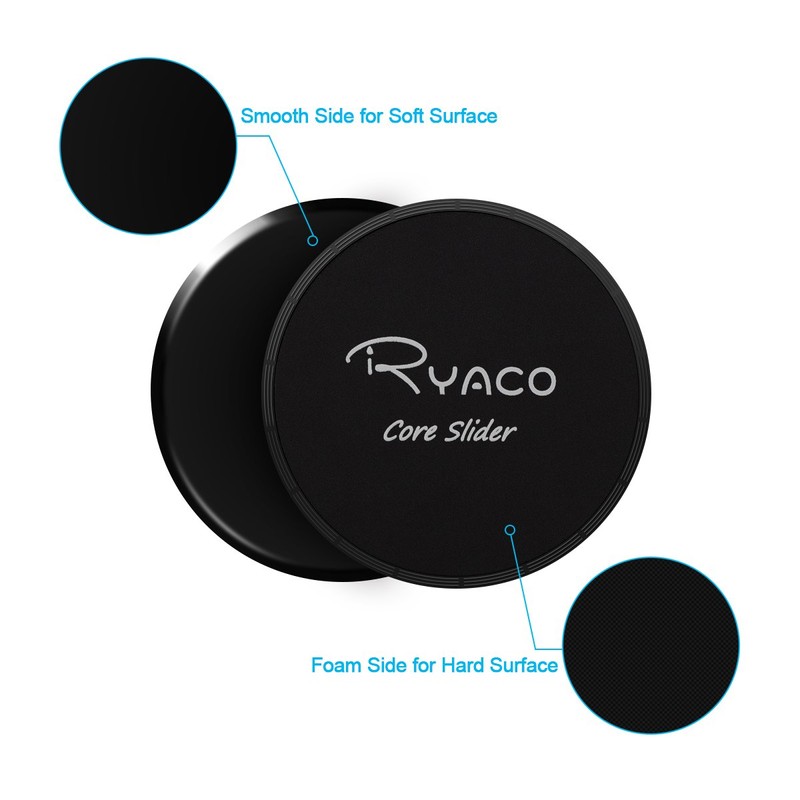 RYACO Core Exercise Sliders - Dual Sided Gliding Discs With
