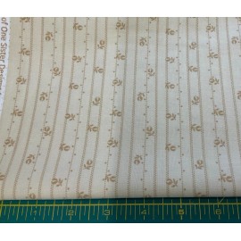 HENRY GLASS - LINEN CLOSET #8572-44 IVORY BY ONE SISTER DESIGNS- BY THE YARD