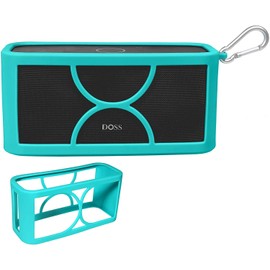 Silicone Sleeve for DOSS SoundBox Plus Portable Wireless Bluetooth Speaker by Alltravel, full 6 Directions protection from shock, shake and drop, best match in color and shape, with Carabiner (Blue)