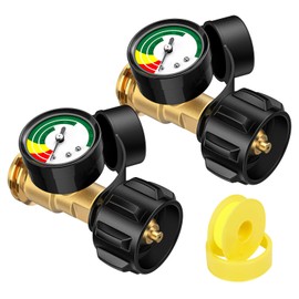 Alloxity 2 Pack Propane Tank Gauge Level Indicator, Propane Gauge for Propane Tank 5lb to 40lb, Propane Gas Pressure Gauge Propane Heater, Fire Pit, BBQ Grill, QCC1/Type1 Connection