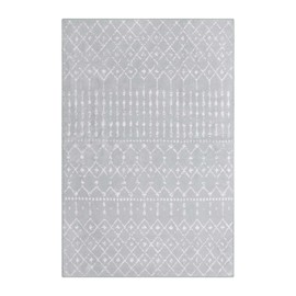 Lahome Moroccan Rugs for Entryway 2x3 Small Non-Slip Kitchen Rug Throw Lightweight Area Rugs for Bedroom Gray Vintage Print Distressed Bath Mat Floor Indoor Doormat Carpet for Laundry Living Room