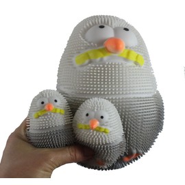 Seagull Family - Set of 3 Puffer Air- Filled Squeeze Stress Balls Gull Pigeon - Sensory, Stress, Fidget Toy (Set of 3 - Seagull Family (1 Big, 2 Small))