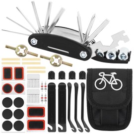 Bicycle Tool Set On the Go Repair Kit Emergency Tool 16 in 1 Bicycle Tool Set Multitool Bicycle Tool Repair Kit Bicycle Tyre Repair Kit with Bag for Road Bikes, Ebike, MTB