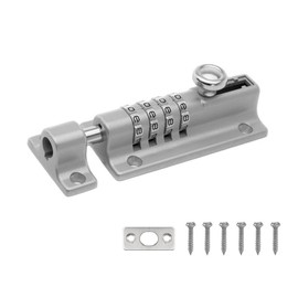 Sliding Combination Bolt Combi Bolt Latch Keyless Combination Bolt 4 Digit Pin Dial Slide Bolt for Sheds Gates Cupboards Fences