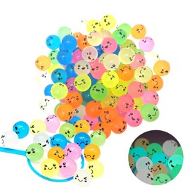 [Happy Festival Goods] Luminous Super Ball 1.1 inches (27 mm) (Glow in the Dark Version), 100 Pieces, 18 Types, Cute Expressions, Festivals, Events, Children's Associations, Stalls, Festivals, Cute