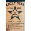 1940's Vintage Lucky Star Pencil Tablet "Save The Cover" "Win