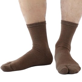 絹屋 Kinuya Japan Tabi Socks Silk and Cotton Toe Socks Tabi Geta Socks, Japanese Style, Made in Japan, for Unisex (6.5-9.5(Men's Size), Brown)