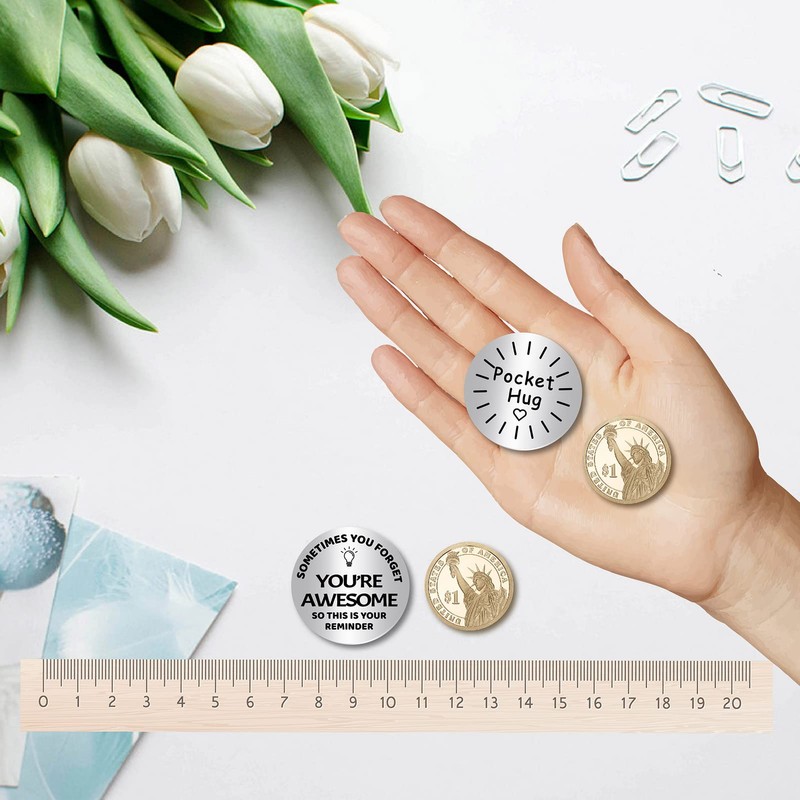 CREATCABIN Pocket Hug Token Long Distance Relationship Keepsake Stainless Steel