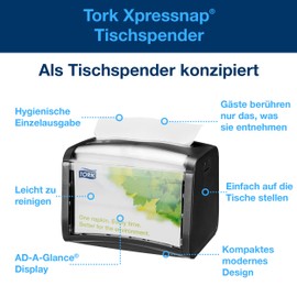 Tork 272611 Xpressnap Tischspender für N4 Spenderservietten / Serviettenspender in Schwarz