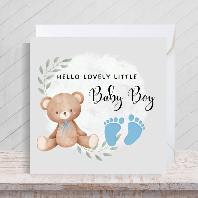Second Ave Baby Boy Newborn Welcome Congratulations Blue Bear Square
