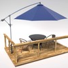 Deck Man Patio Table/Offset Umbrella Railing Holder, Stainless Steel Outdoor