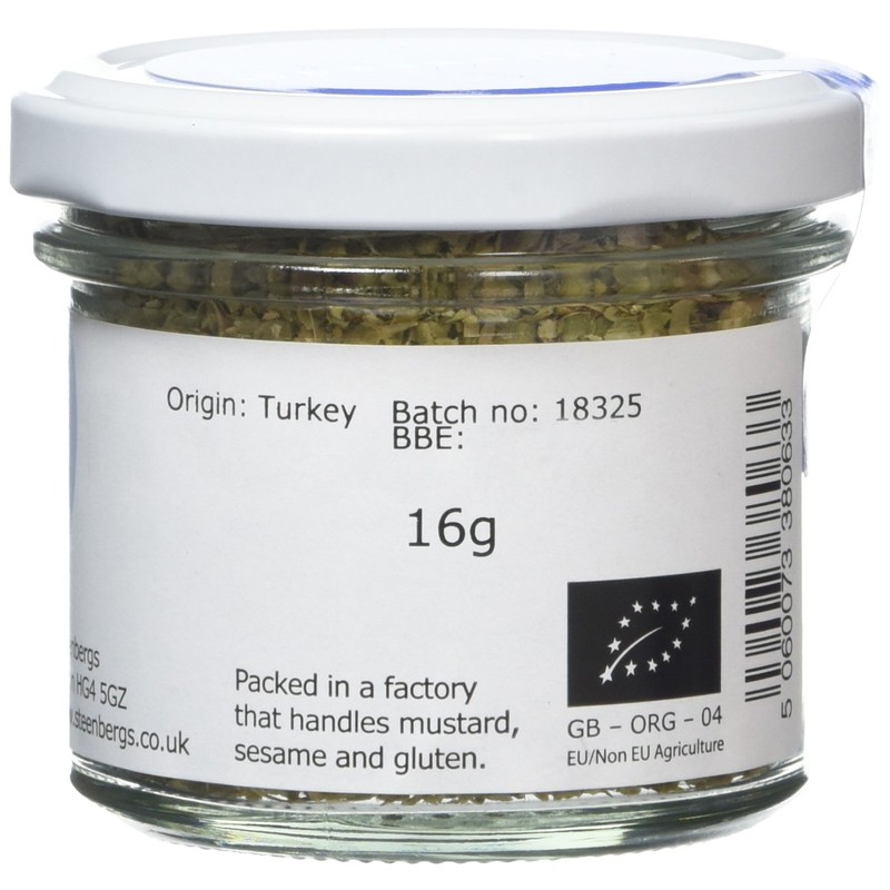 Steenbergs Organic Oregano Dried Leaf Standard Jar - 14g