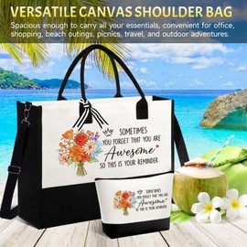 Thank You Gifts for Women, Employee Appreciation Gift, Appreciation Gratitude Unique Ideas Box for Women, Teacher, Nurse, Coworker, Boss Lady, Employee w/Tote Bag Makeup Bag