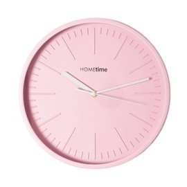 HOMETIME QUARTZ MATT PINK WALL CLOCK WITH 3D BATON DIAL 28CM