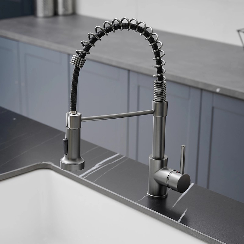 Contemporary Single-Handle Kitchen Faucet Modern Commercial Home Water Tap Ceramic