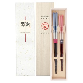 Couples Chopsticks, One Pair of Springs, Paulownia Box, Wrapping Paper, Chopsticks Pair, Matching 2 Pairs, Chopsticks Set, Tableware, Cutlery, Present, Gift (Thanks for Mizuhiki Stickers)