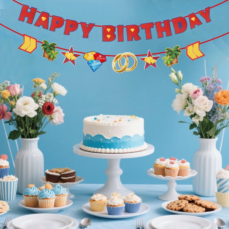 SAVITA Hedgehog Happy Birthday Banner, Pre-Strung Cartoon Themed Hedgehog Banner