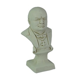 Things2Die4 Museum White Finish Winston Churchill Bust Statue
