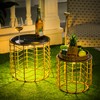 Sumind 2 Sets Solar Nesting Tables with Built-in Lights Cutout