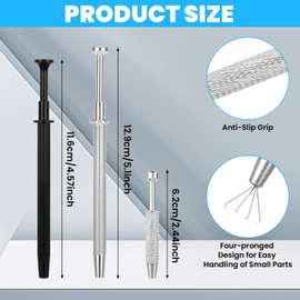 3Pcs Stainless Steel Piercing Ball Grabber Tool, Versatile Piercing Tools for Changing Jewelry and Electronics, Jewelry Grabbers Tools with Long and Short Options, Ideal for Precision Tasks