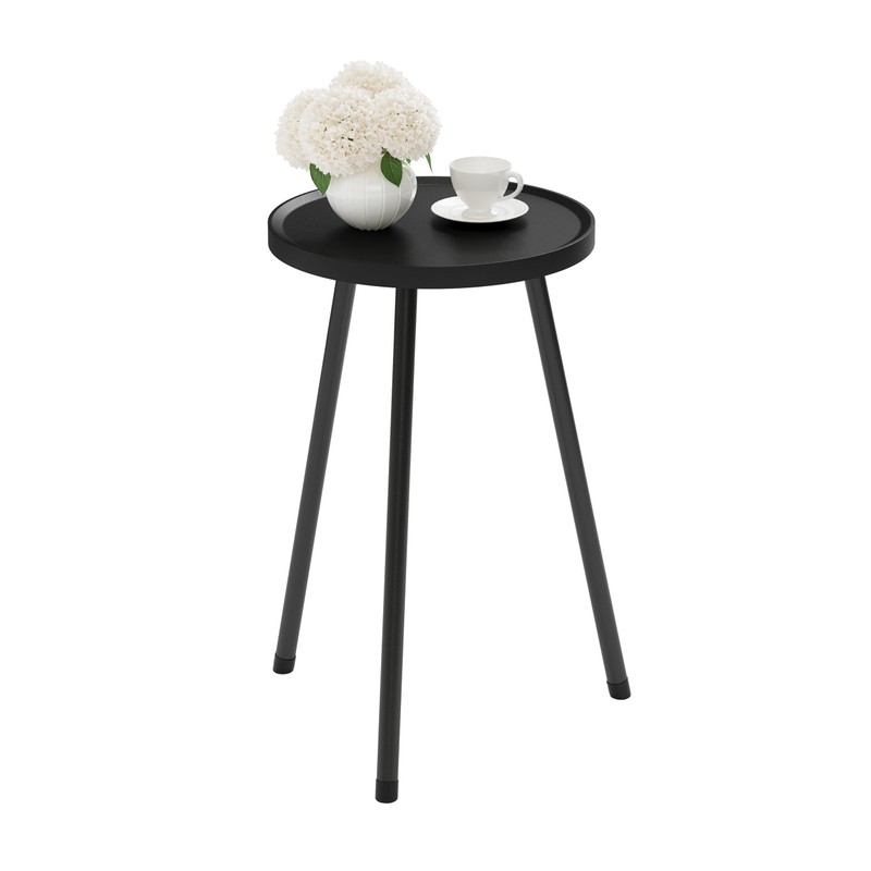 YAUKTAK Small Couch Side Table, Drink Table, Mini Round End