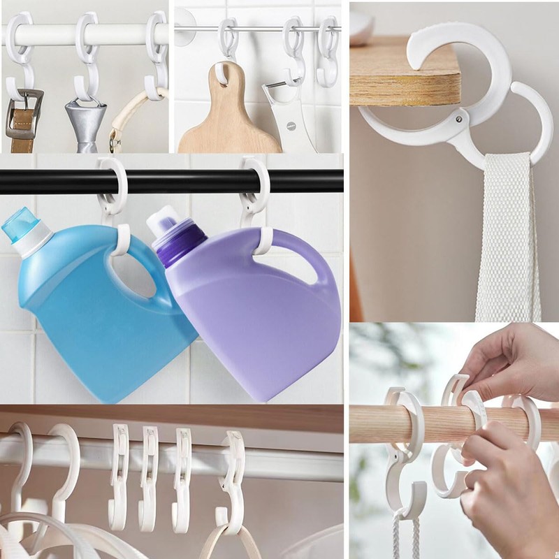 ZAAWUUT 8 Pieces Adjustable S Shaped Clip Hooks, Crossbar Hooks,