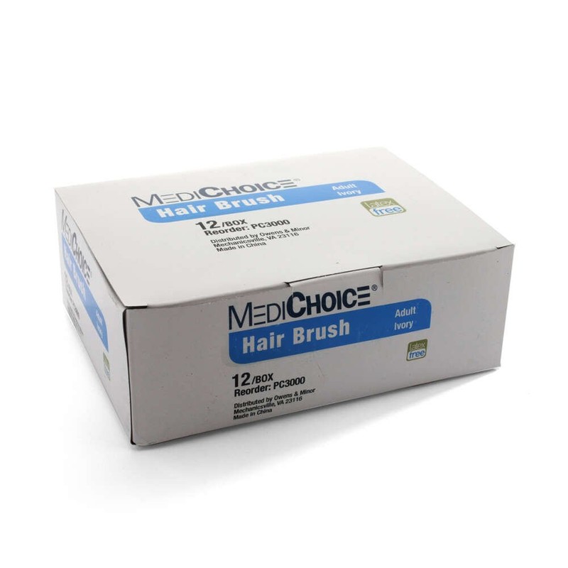 MediChoice Hair Brushes, Plastic Handle, Nylon Bristles, Ivory (Box of