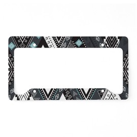 CafePress Native Pattern License Plate Holder Aluminum License Plate Frame, License Tag Holder
