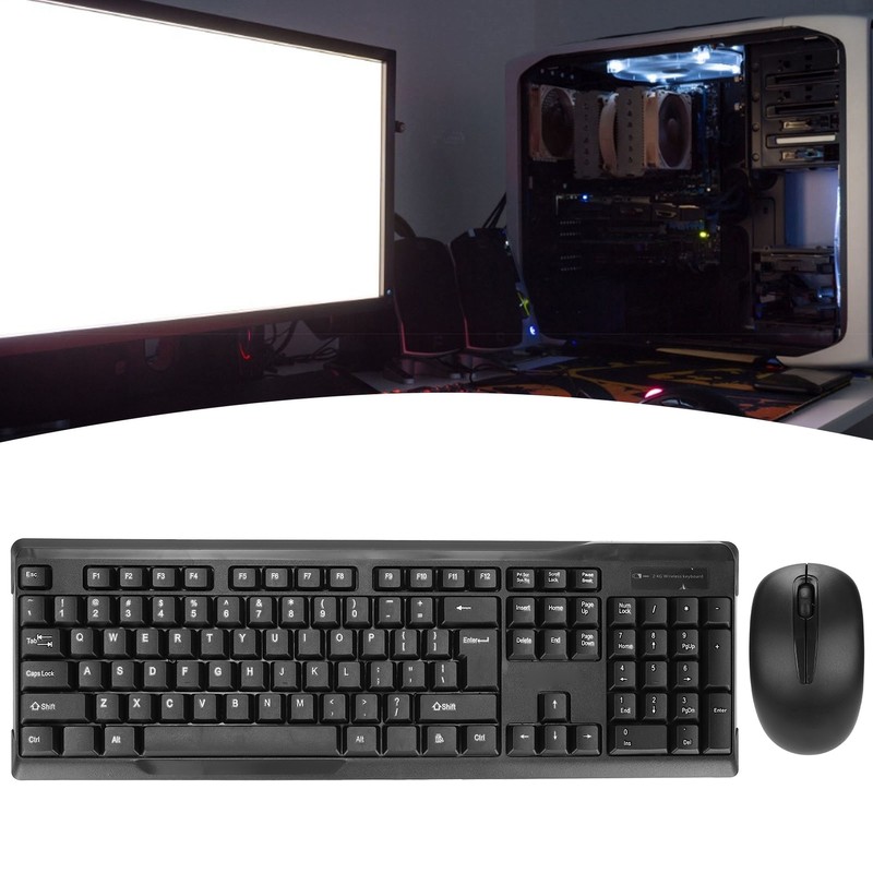Keyboard Mouse Combo 2.4Ghz Wireless Splashproof Mute Optical Engine Positioning