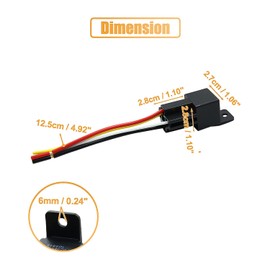 JD-2912 4 Pin DC 36V 40A Relay Multi-Purpose Automotive Relay High Performance Standard Relay for Car Engine, Car Universal Replacement Accessories with Wiring Harness