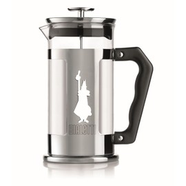 Bialetti Preziosa caffettiera, filtro French Press per caffè o tè, corpo in acciaio inossidabile e contenitore in vetro borosilicato, lavabile in lavastoviglie, 350 ml, per 3 tazze