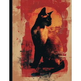 Siamese Cat Zodiac Fiery Red Composition Notebook Journal