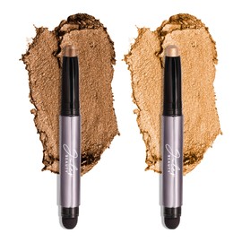 Julep Julep Eyeshadow 101 Crme to Powder Waterproof Eyeshadow Stick Duo, Bronze Shimmer and Warm Gold Shimmer