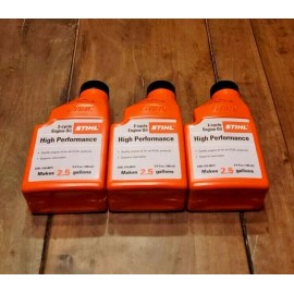 STIHL NEW Genuine STIHL (3) 2.5 Gal HP High Performance 2-Cycle Engine Oil 6.4 fl oz