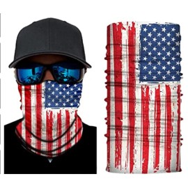 Neck Gaiter, Face Mask. 5 Pack; Face Mask US FLAG! Neck Gaiter Headband Bandana Du Rag Cap SPF40 Gaiter