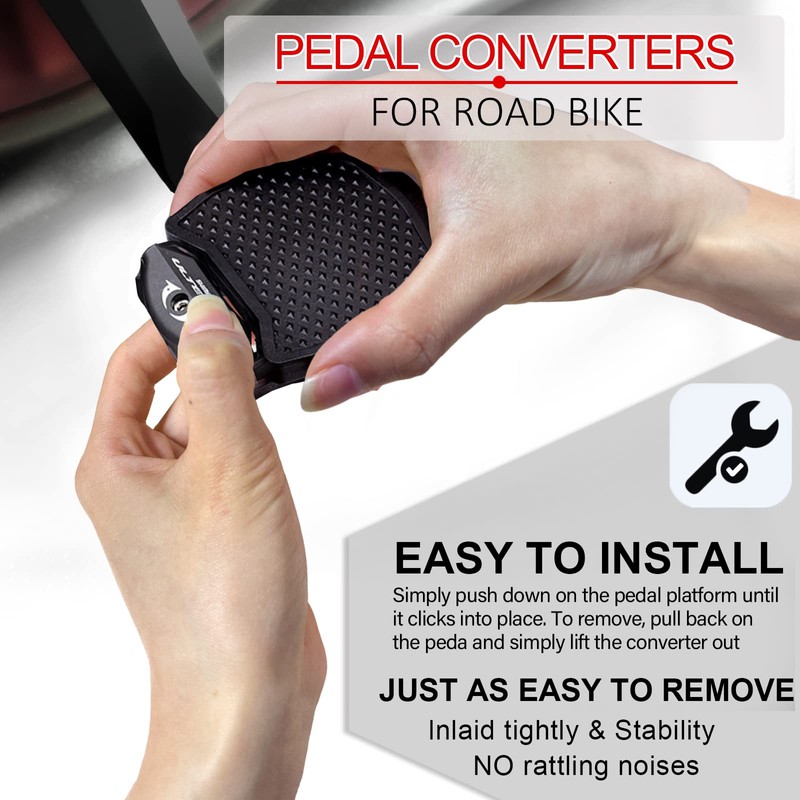 BUCKLOS Bike Platform Pedal Converter for Shimano SPD-SL, Universal Clipless