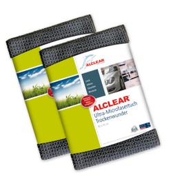 ALCLEAR Car Microfibre Cloth Dry Miracle for Car Care, Car Paint, Motorcycle, Kitchen and Household - Microfibre Tea Towel - Soft Drying Towel, Set of 2