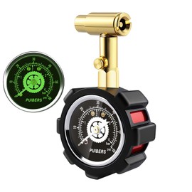 PUIBERS Schrader and Presta Bicycle Tire Pressure Gauge 60 PSI / 4 Bar, Tire Air Pressure Gauge Luminous Dial, Suitable for Car, Motorcycle, Bike, SUV